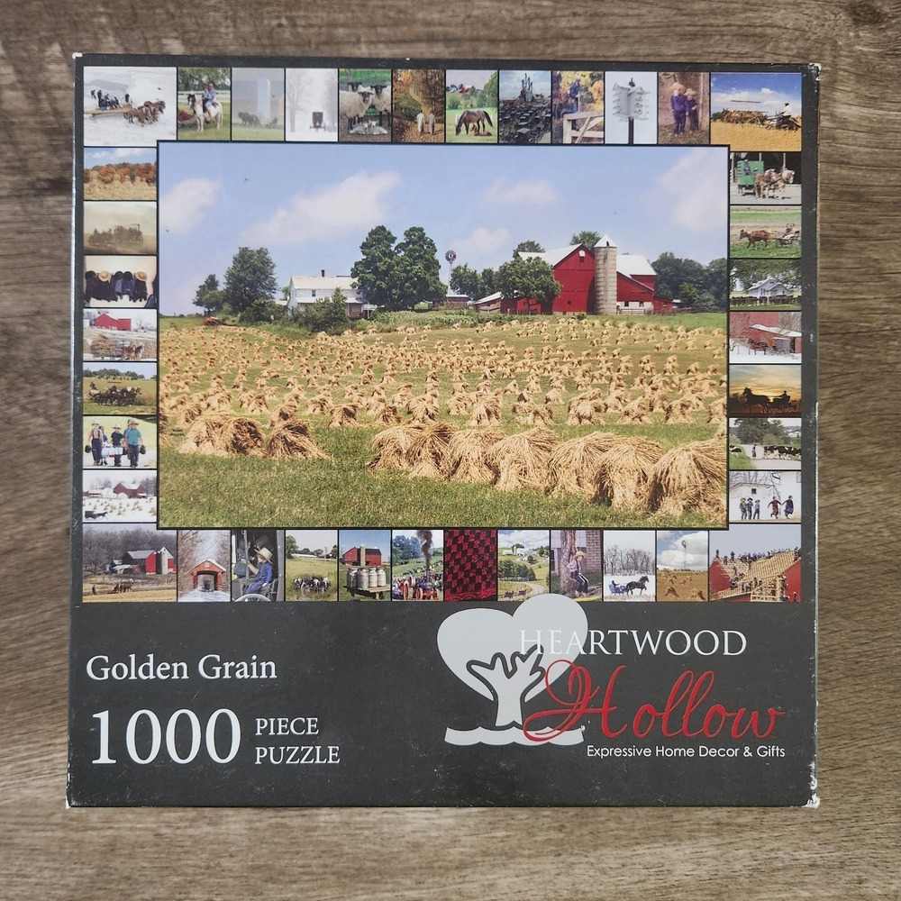 Heartwood Hollow Golden Grain 1000 Piece Puzzle Amish Country Farm Wade Wilcox